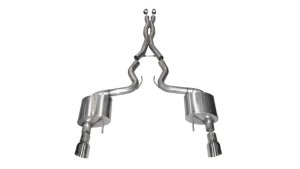 Ford Mustang Performance Exhaust - Dual Rear Exit - CORSA Performance - Cat Back - Polished - `15-`17